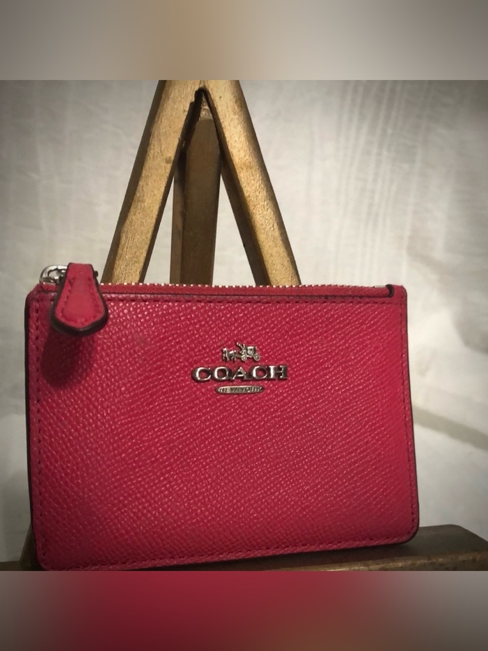 ✨🦋LIVE LOW START🦋✨COACH Crossgrain Leather Mini Skinny ID Case
